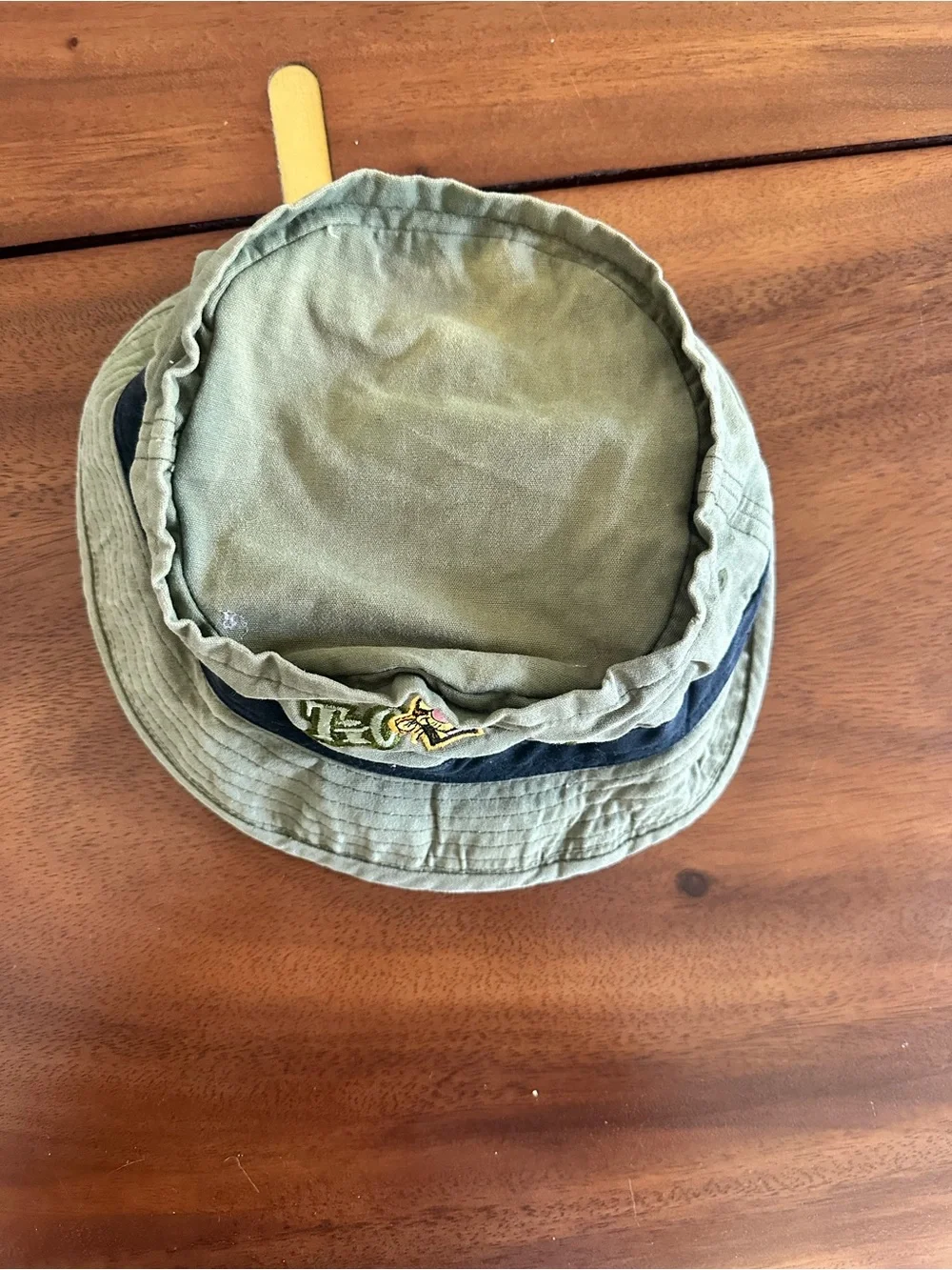 Kids Khaki Bucket Hat with Embroidered Tigger Patch